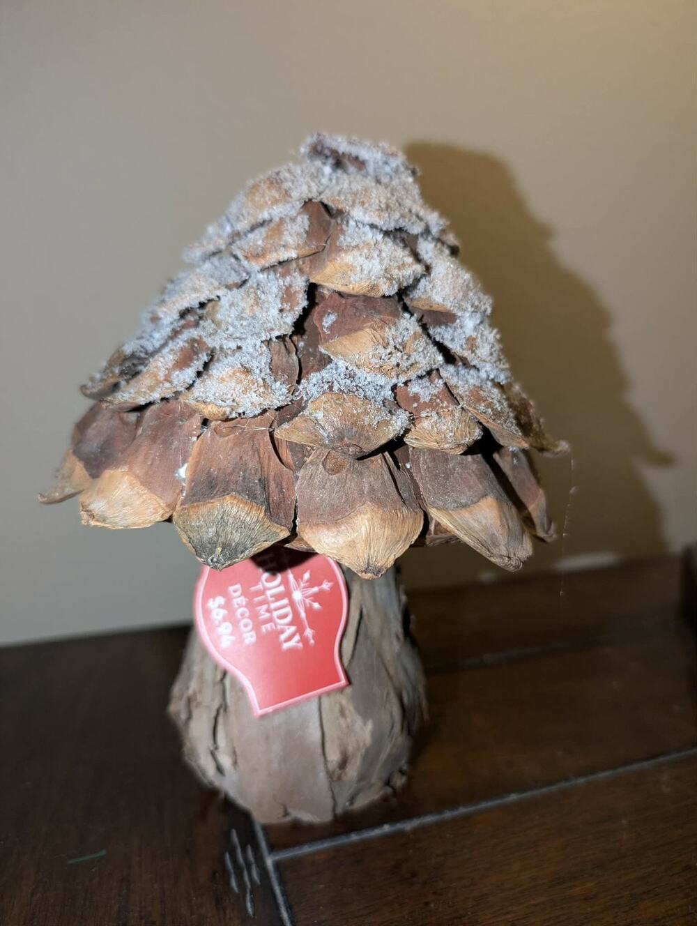 Holiday Time Large Christmas Pine Cone Mushroom Tabletop Rustic Farmhouse Decor